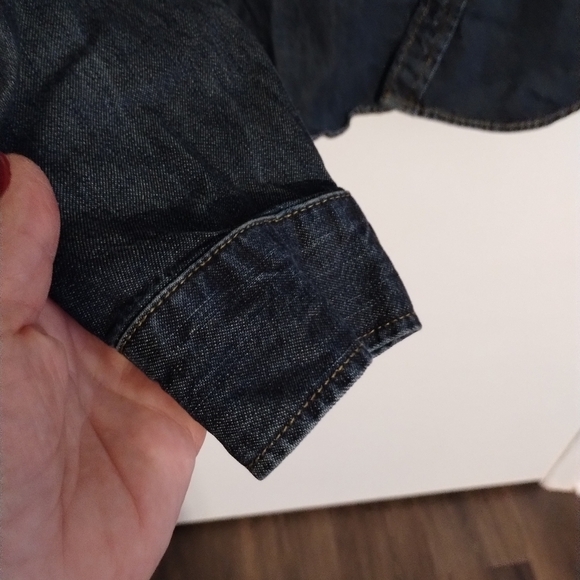 COPY - Gap 1969 Jean Shirt W/ Pearl Buttons Recycled Cotton Size Large EUC - Picture 6 of 11